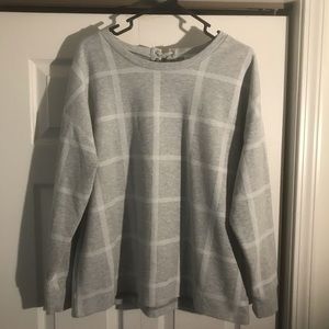 Grey & white plaid sweatshirt